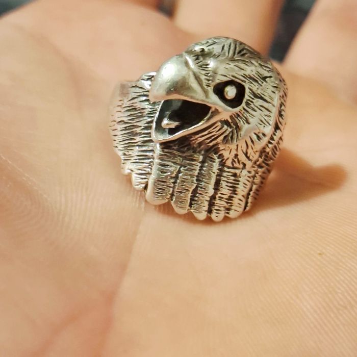Inel argint 925, cap vultur