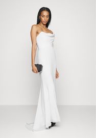 Бяла абитуриентска булченска официална вечерна рокля