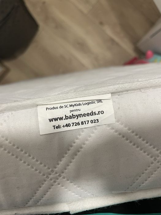 Saltea pentru pătuț 120×60 cm, cu strat din fibre de cocos.