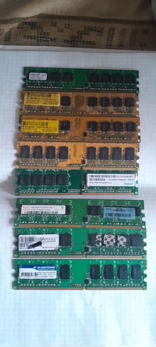 Память ОЗУ 8 штук для компьютера DDR 2 DDR2 1 GB 1GB 1ГБ 667=800 mhz