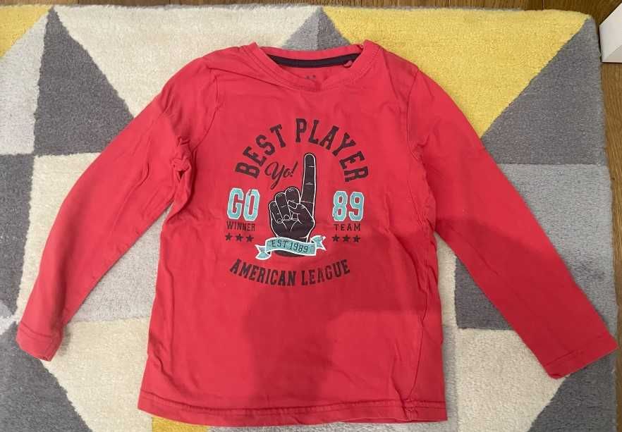 тениски 3 бр. с къс и 3 бр. с дълъг ръкав 100/116 см, 4-6 год.