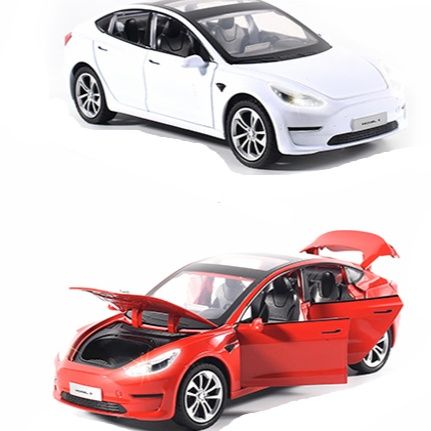 Tesla метална количка (1:24) с отварящи севрати със звук и светлина