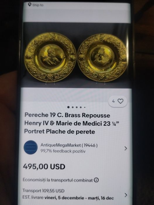 Decorațiuni Victoriene Alamă 30 cm