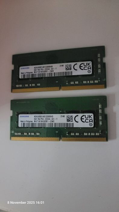 Plăcuțe ram laptop Samsung 16GB (2x8gb) DDR4 3200Mhz