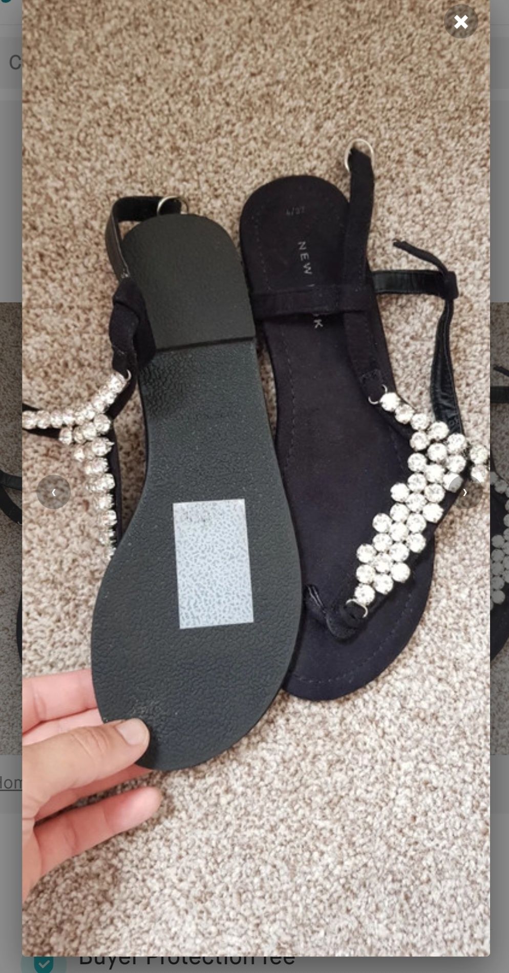 Sandale negre cu perle