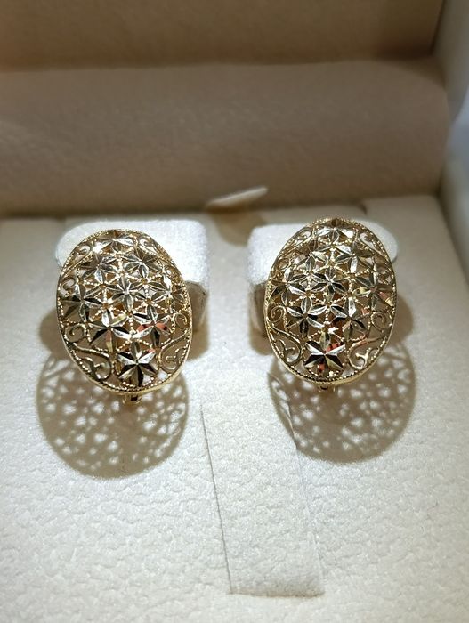 Золотые серги завод, проба 585, вес 3,15