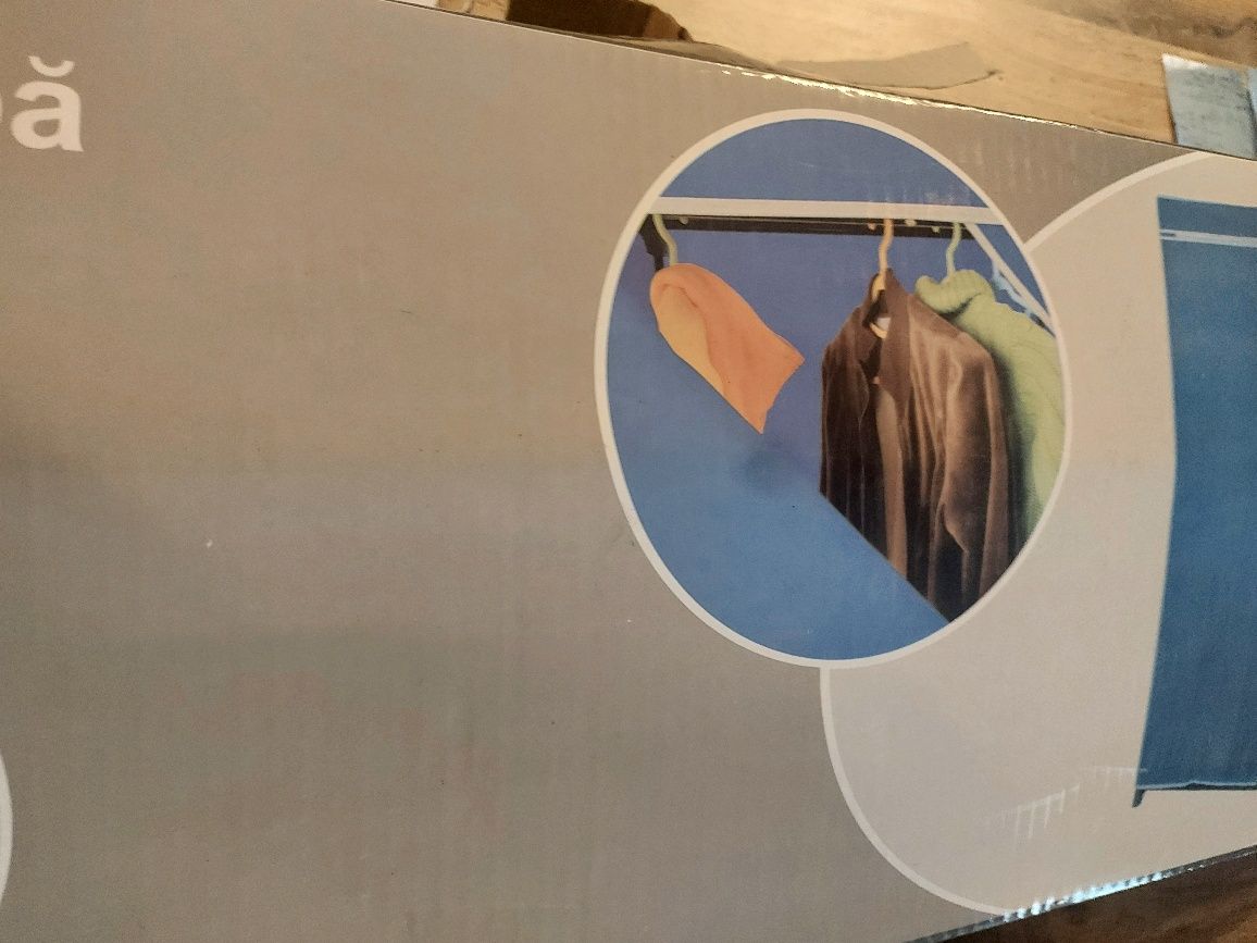 Dulap pentru haine, metal/textil, 76x50x145 cm, albastru