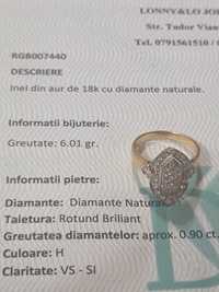 Inel aur 18k cu diamante 0.90 ct  6.01gr