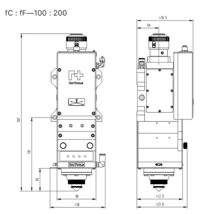 Cap de tăiere cu laser cu fibră Raytools BS06K 0-6KW