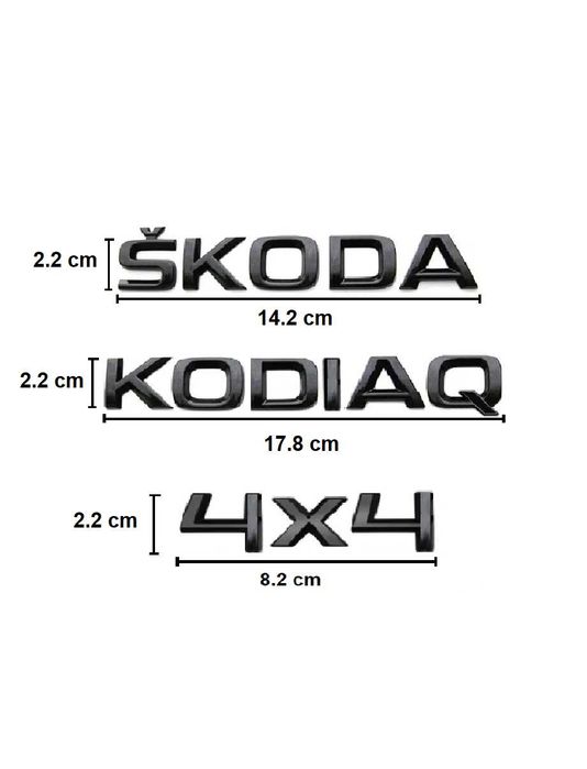 Set embleme SKODA KODIAQ 4x4 / emblema stema sigla sticker inscriptii