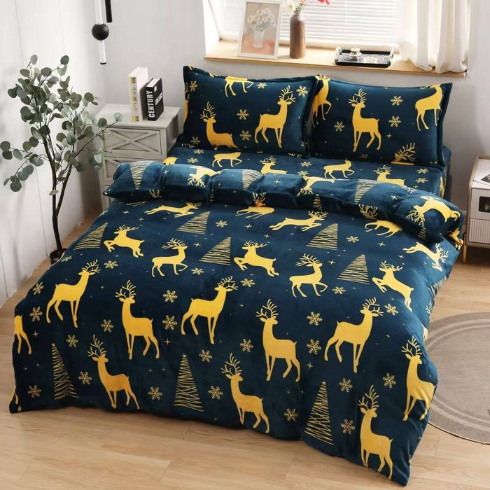 Lenjerie de pat cocolino 4 piese cu cearceaf pe elastic