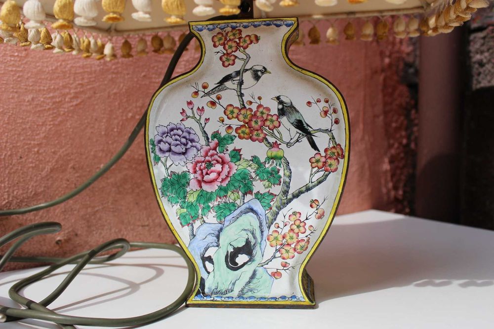 Lampa CANTON ENAMEL - BEIJING - CHINA, Famille Rose, lucrata manual