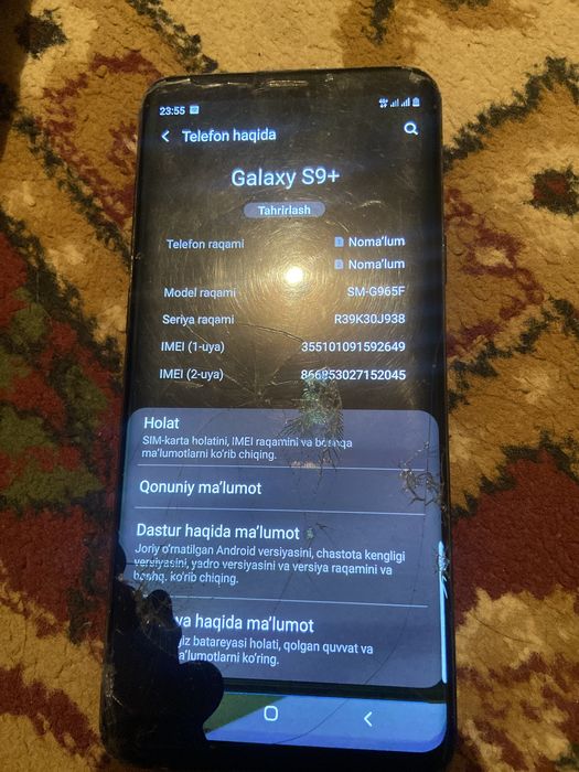 Samsung s9+ 800 ming kelishamiz