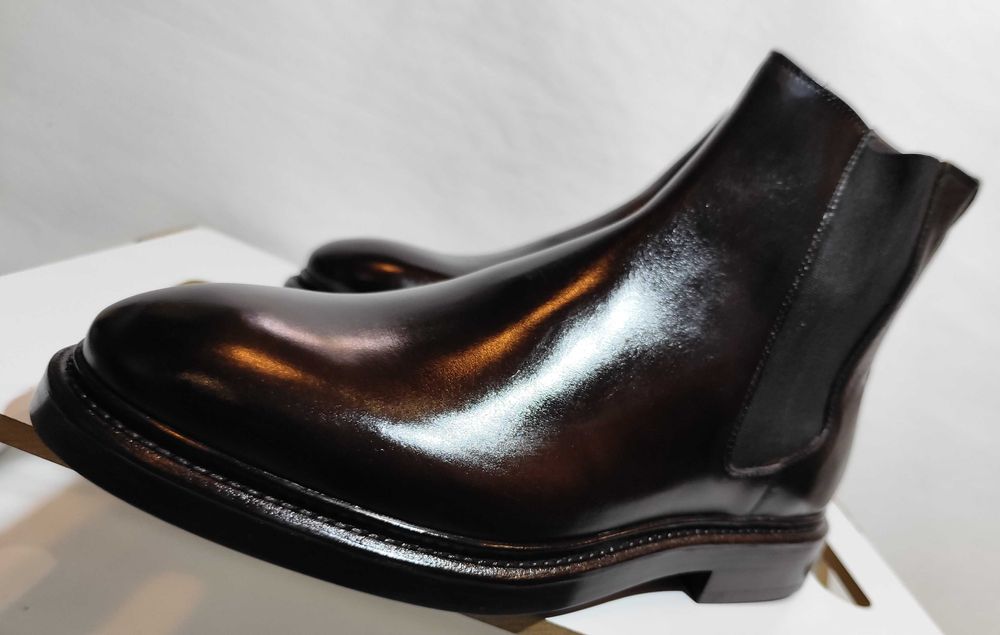 Ghete chelsea 42.5 43 plain toe ZARA NOI piele naturala moale maro