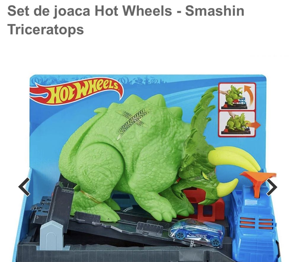 Dinozaur Set de joaca Hot Wheels - Smashin Triceratops