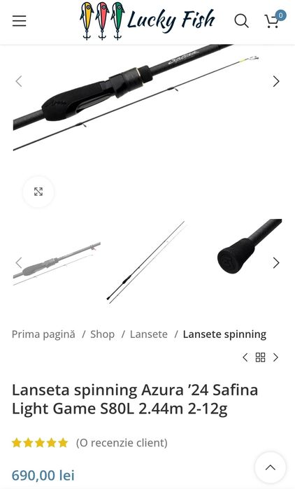 Lanseta Azura Safina Light Game S80L 2.44m 2-12g