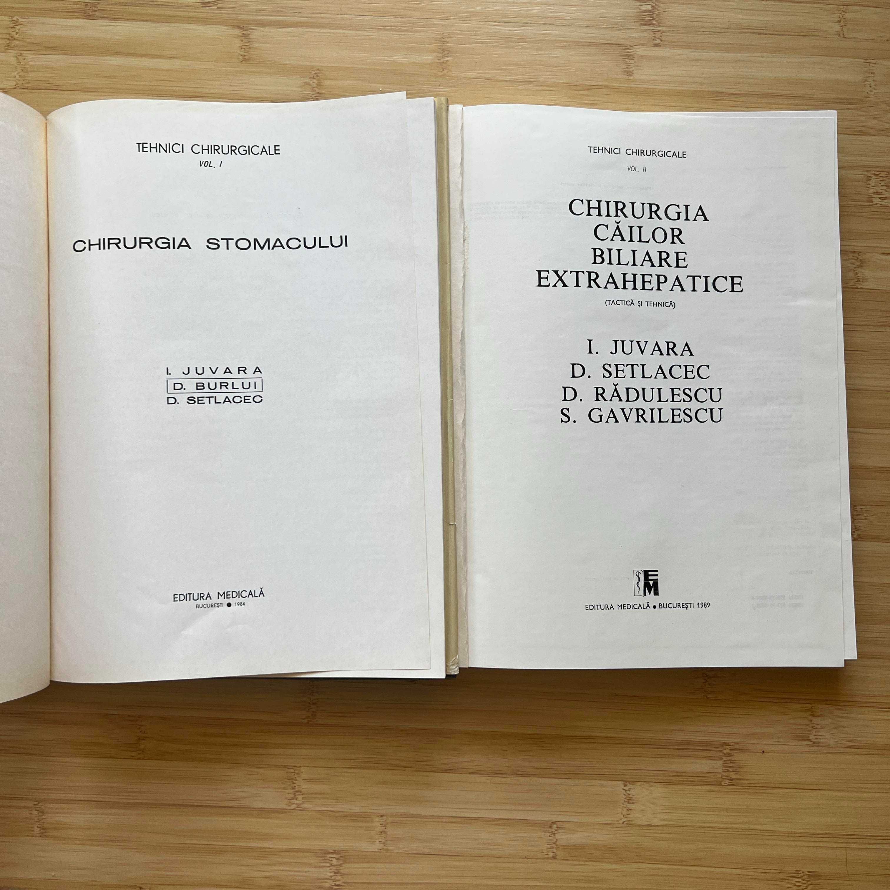 I. Juvara - Tehnici chirurgicale - 2 volume - 1984 - 1989