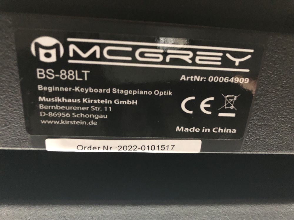 Pian digital mcgrey BS88LT