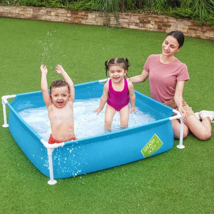 Piscina Bestway cu cadru metalic patrata, 122 x 122 x 30.5 cm