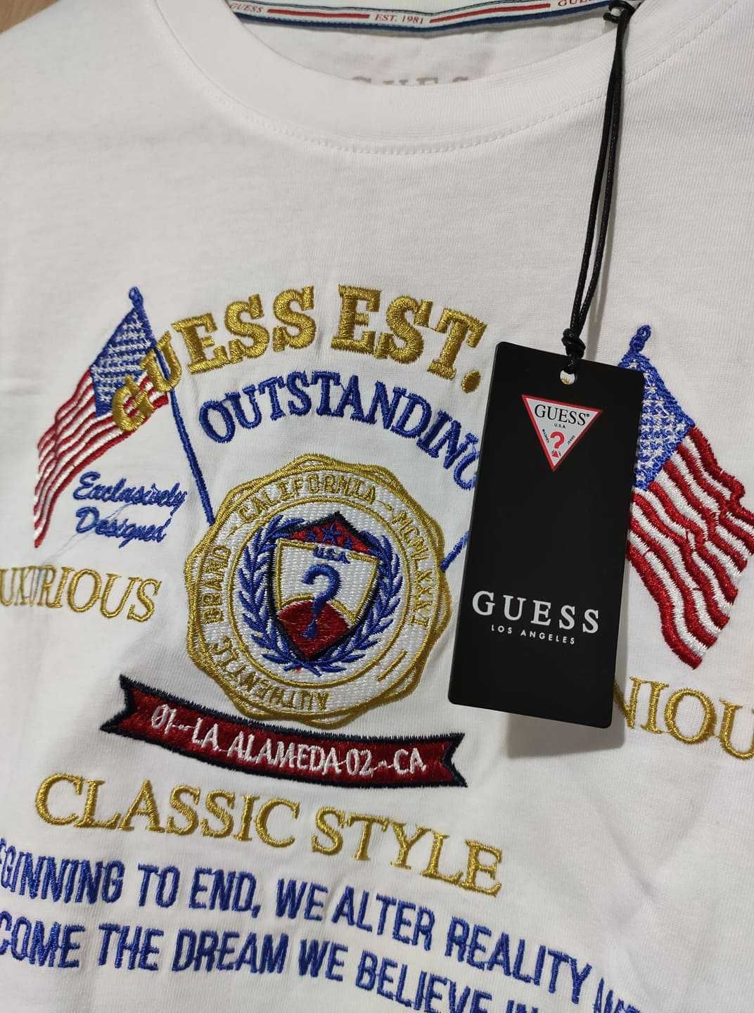 Tricou Guess Premium, brodat, mărime S, Regular Fit