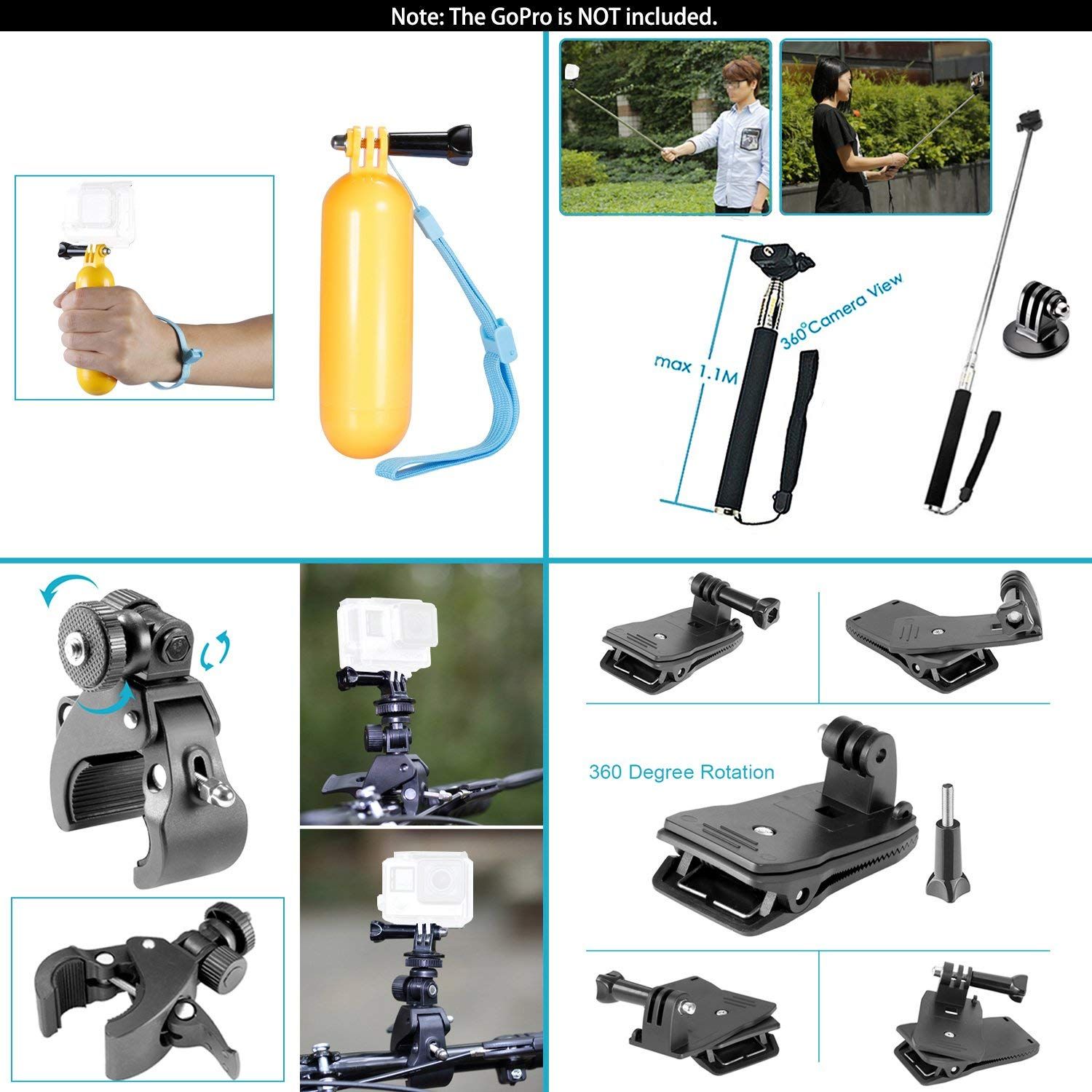 Set 60 Accesorii GoPro Titan - Kit Accesorii GoPro "Curajos"