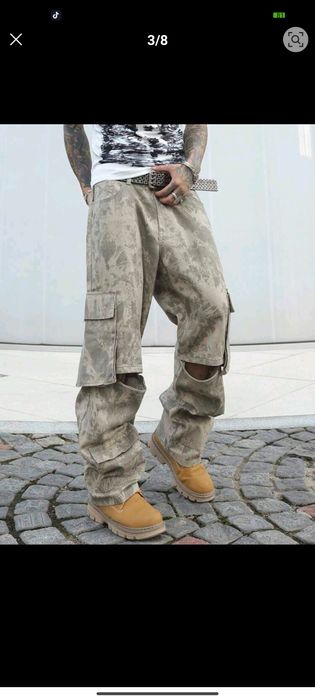 Нови военни дънки baggy къси панталони камуфлаж много джобове карго ХЛ