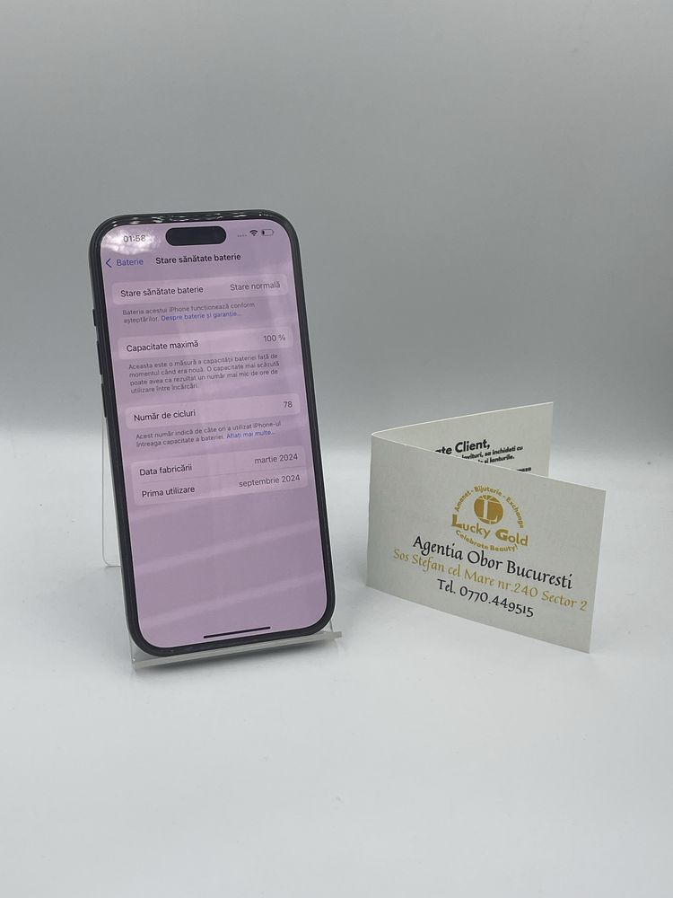 Iphone 15 128 GB / 100 BAT (78 Cicluri) #43652 Garantie!