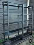 Raft stil industrial.Blat lemn natur. NEGRU MAT -mode 13