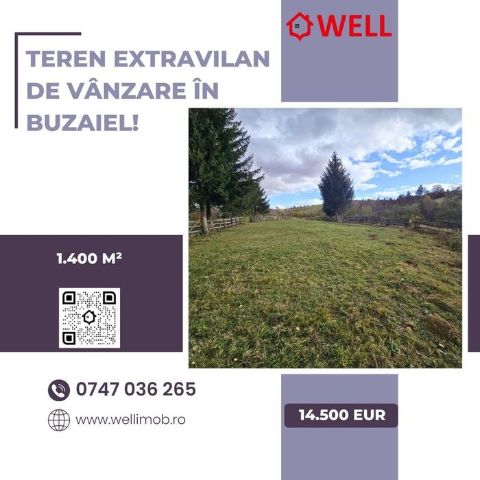 Teren extravilan de vânzare în Buzaiel!