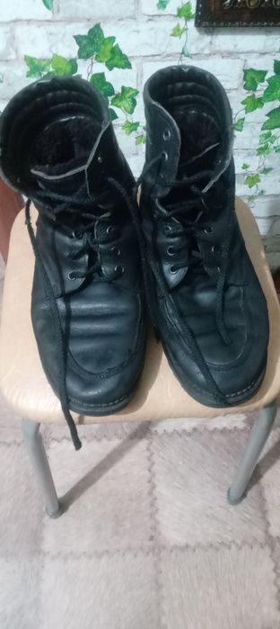 Мужские зимние кожанные сапоги