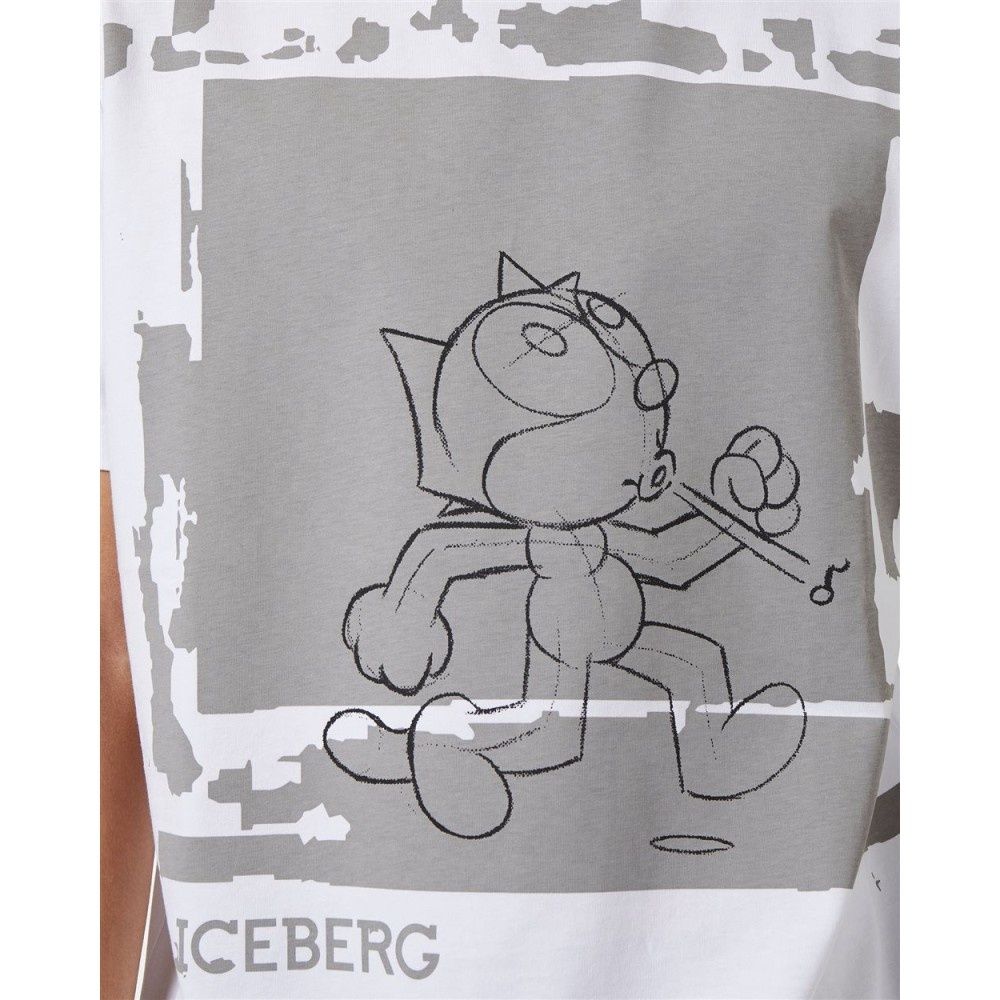 Мъжка тениска Iceberg White T-shirt with  Graphics