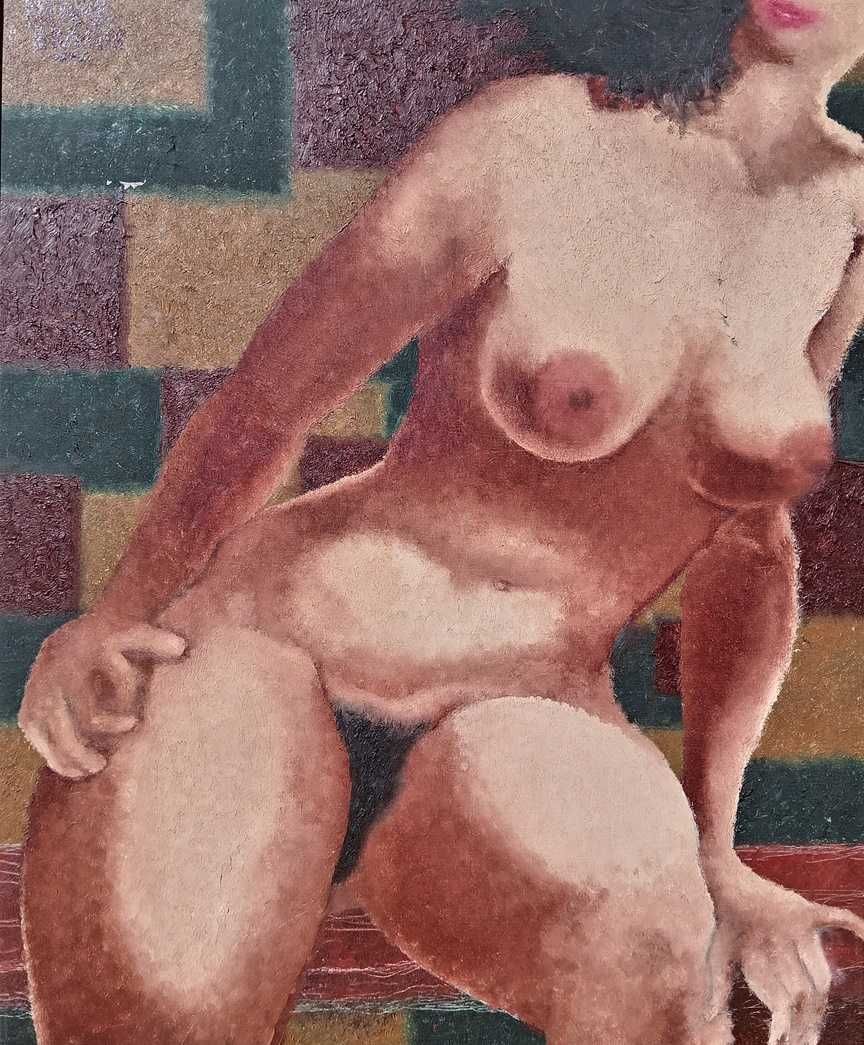 Tablou vechi - nud femeie - semnat Pierre Braun