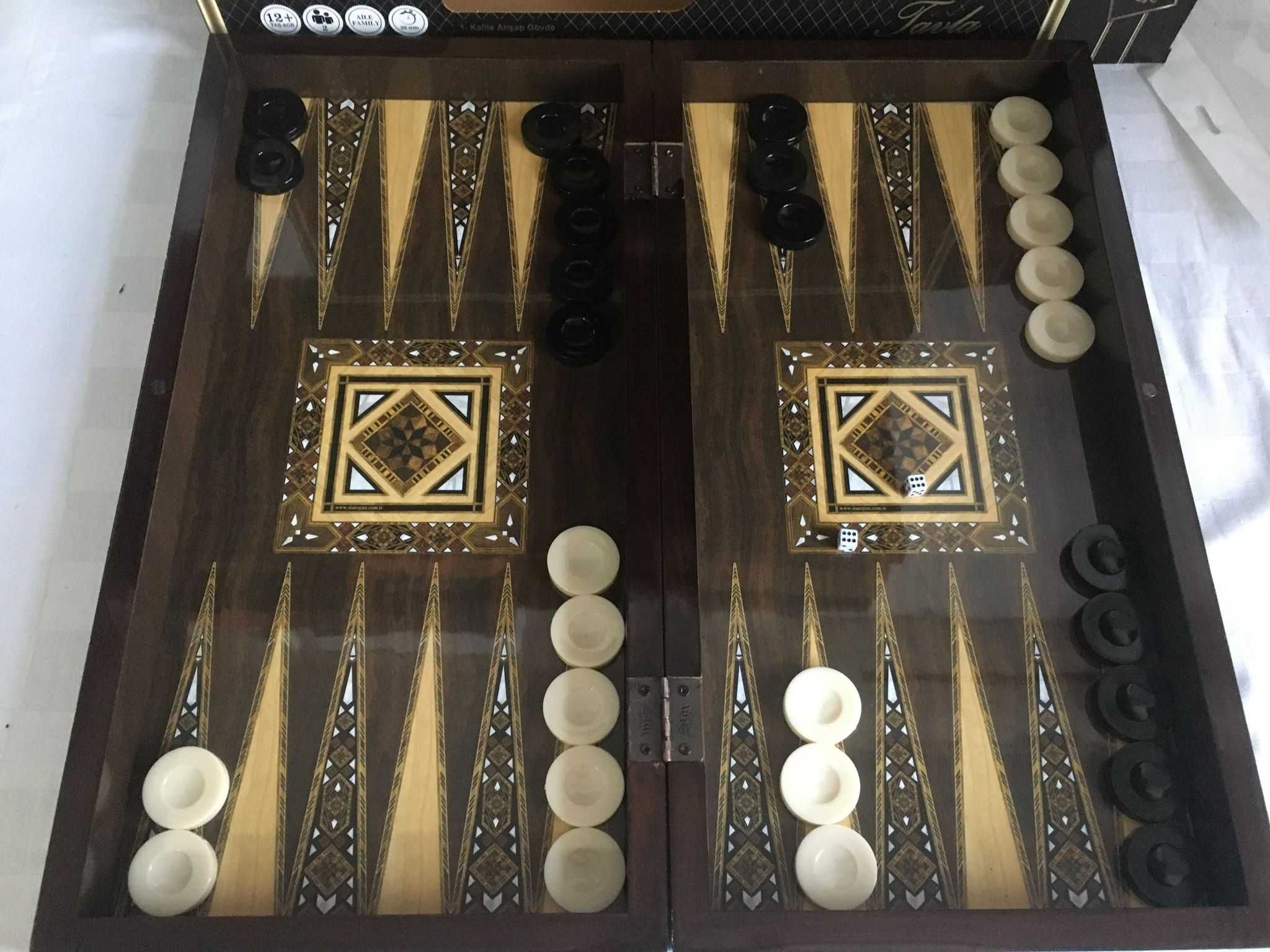 Joc Table Turcesc (joc de Table) NOU - Lux lemn lacuit. SIGILAT!