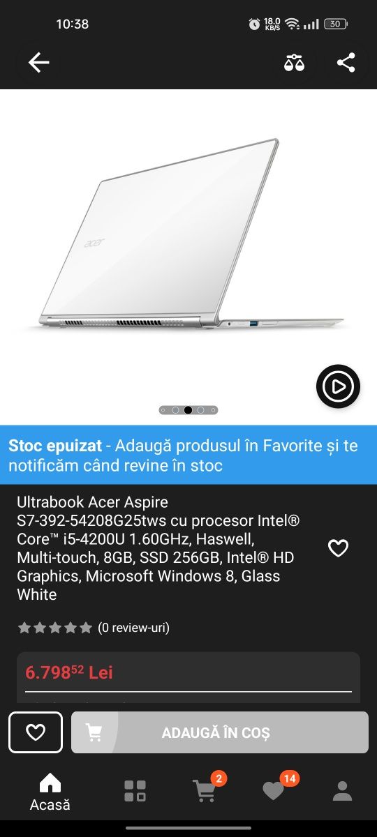 Acer Aspire S7 Intel i5