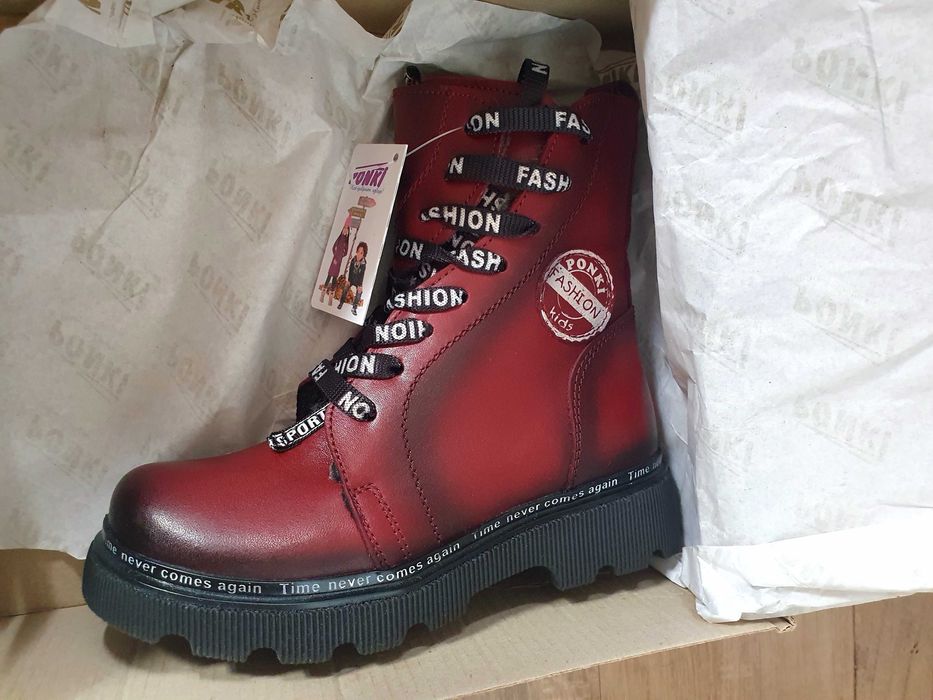 Нови обувки/боти/ ботуши от естествена кожа Понки/Ponki