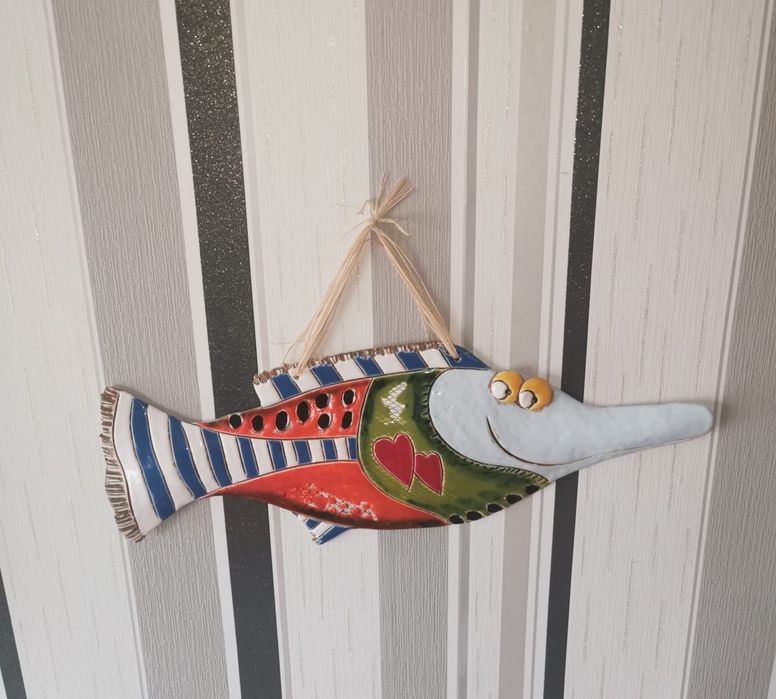 Рибка керамична декорация Забавна керамична декорация фигура