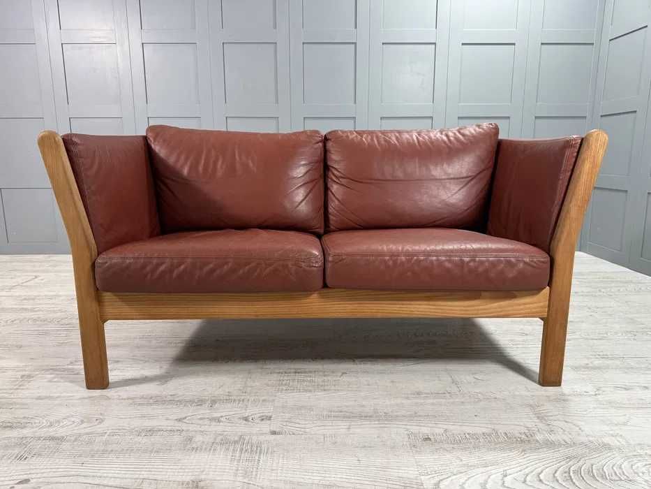 Датски диван 2-ка естествена кожа Д1088-Д