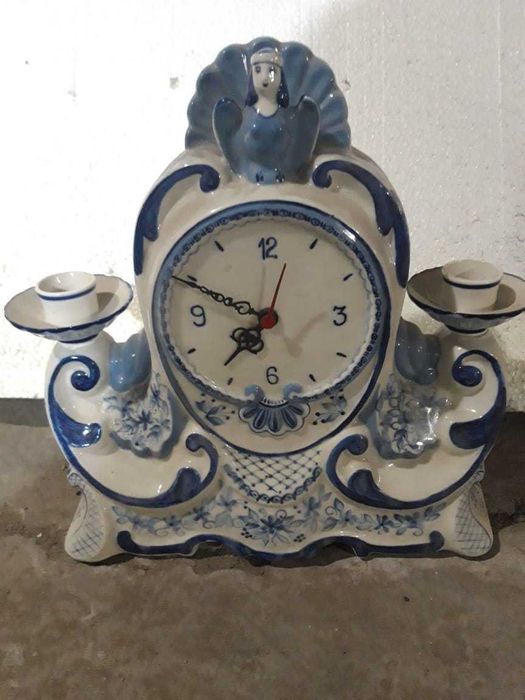 часы гжель керамика