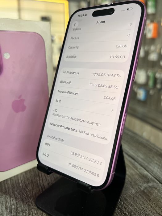 iPhone 16, Pink, 128GB