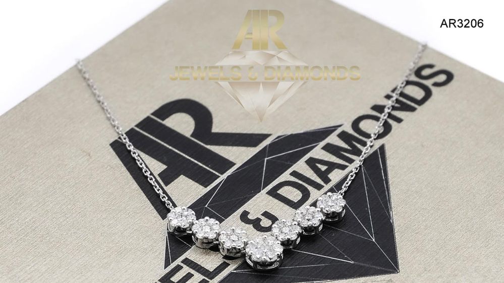 Colier Aur Alb cu DIAMANTE model nou deosebit ARJEWELS(AR3206)