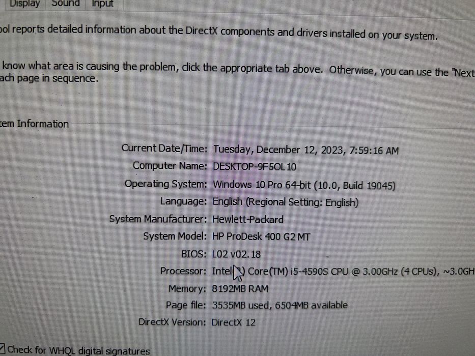 HP 400 PD procesor Intel i5 3.0 Ghz 4 GB RAM