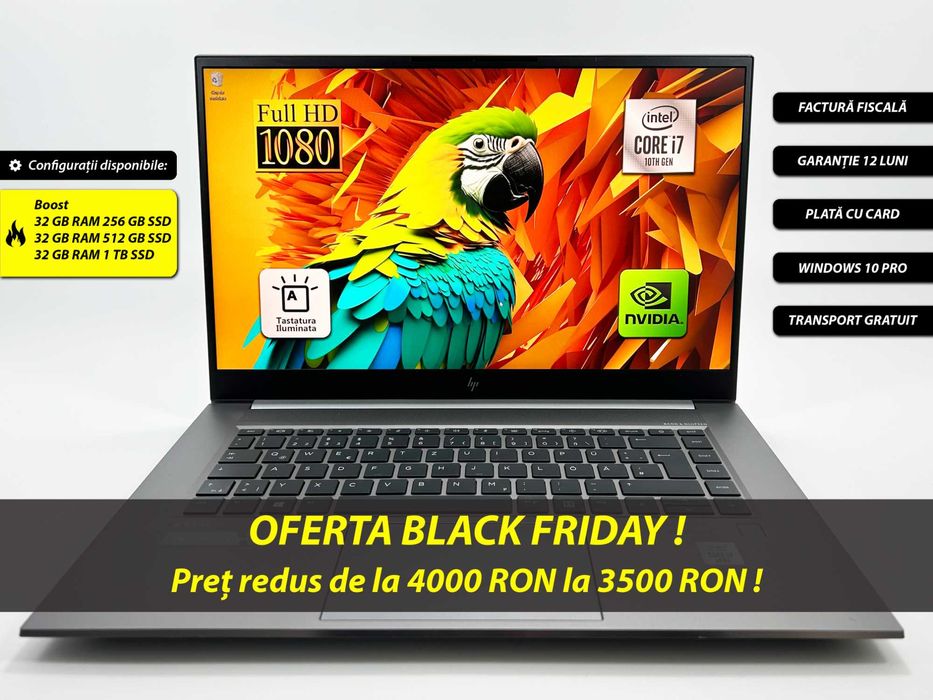 Laptop HP ZBOOK G7 i7 gen 10 32 gb 512 15 inch Nvidia Garantie 1 an