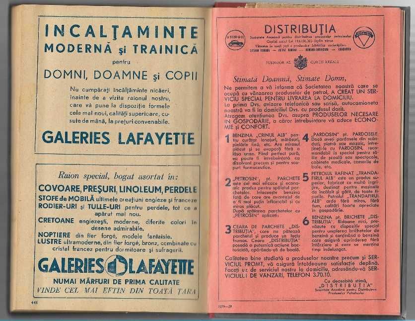 Agenda de birou de colectie Galeries Lafayette 1938