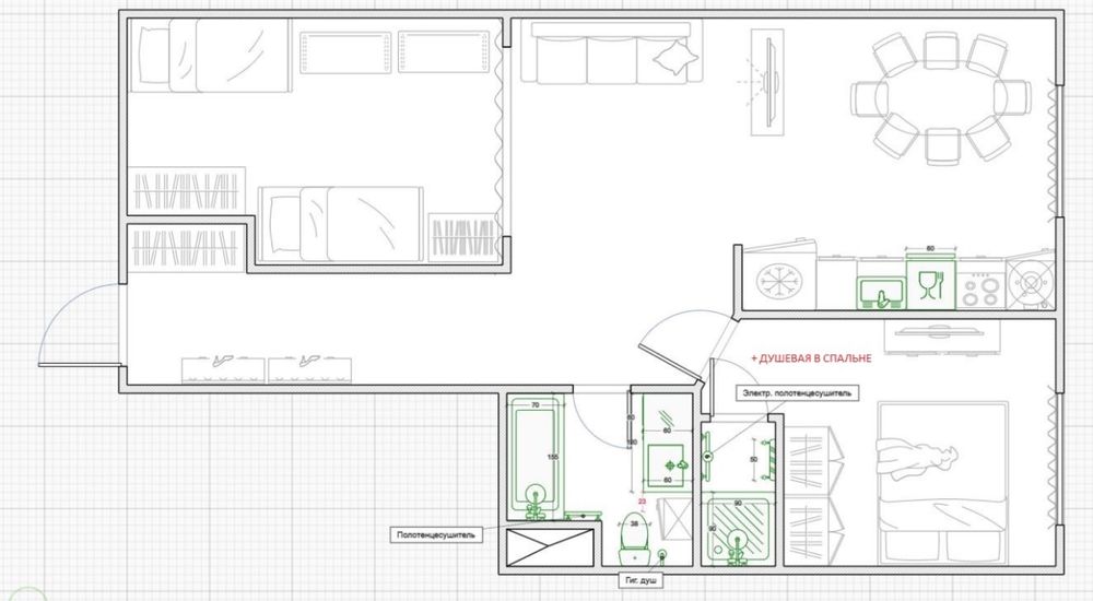Породётся квартира (новостройка 74,2 кв.м), 7 этаж,