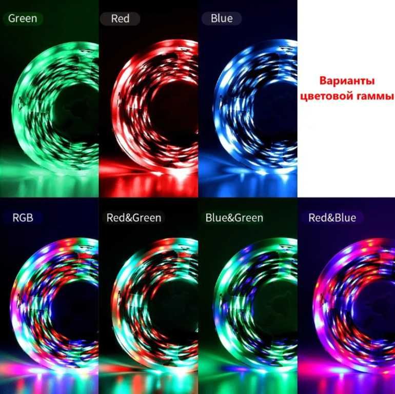 Светодиодная лента RGB 5 метров, IP65, 12V, 60Leds/m, LED SMD 5050