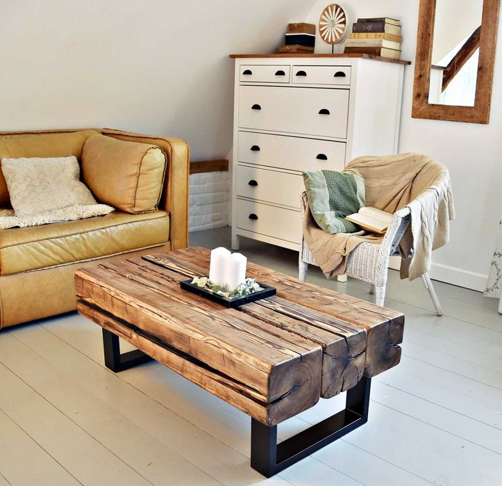 Маса за кафе от старо дърво