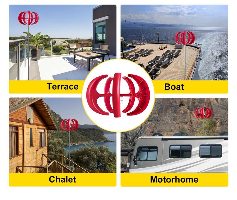 Ветрогенератор Вертикален 600w 12v  вятърна турбина перка слънце ток