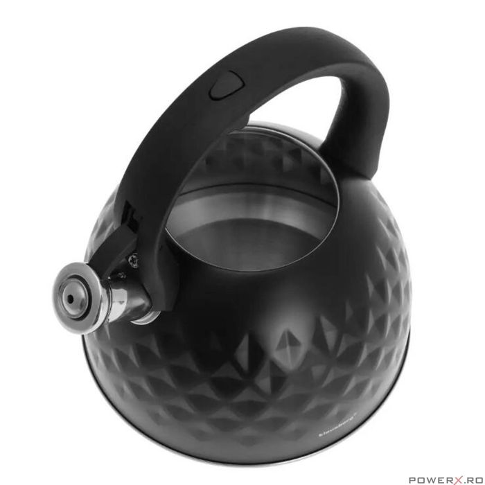 Ceainic traditional din oțel inoxidabil, capacitate 3 litri, negru,