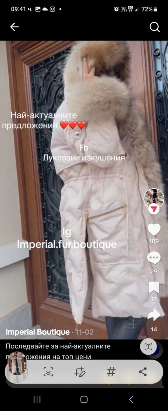 Дамска парка с лисица