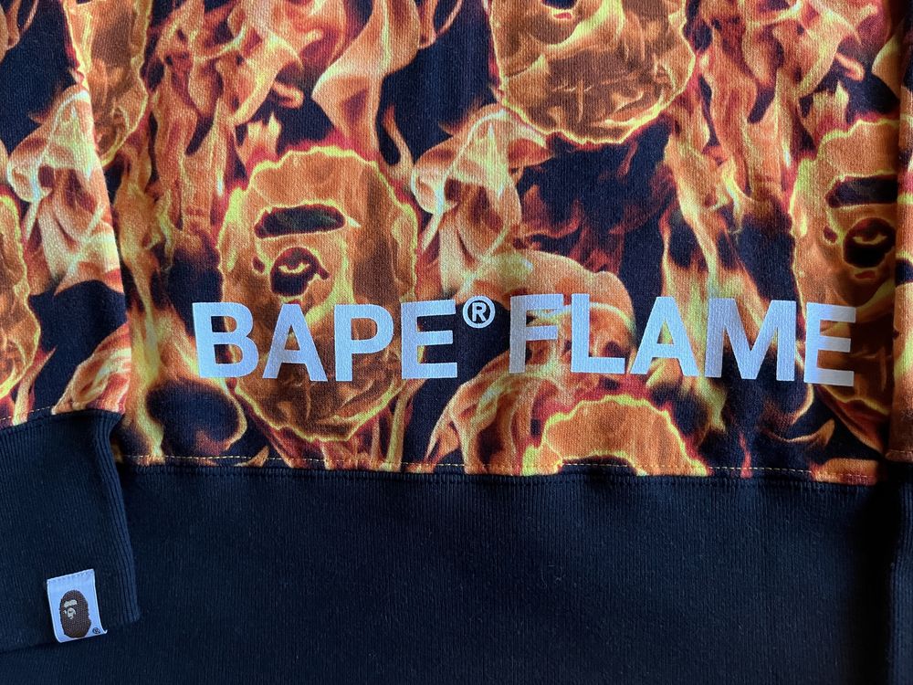 A Bathing Ape Spring/Summer 2020 Full Zip Hoodie Red Flame Pattern